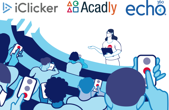 iClicker, Acadly and echo360 are useful classroom polling tools.