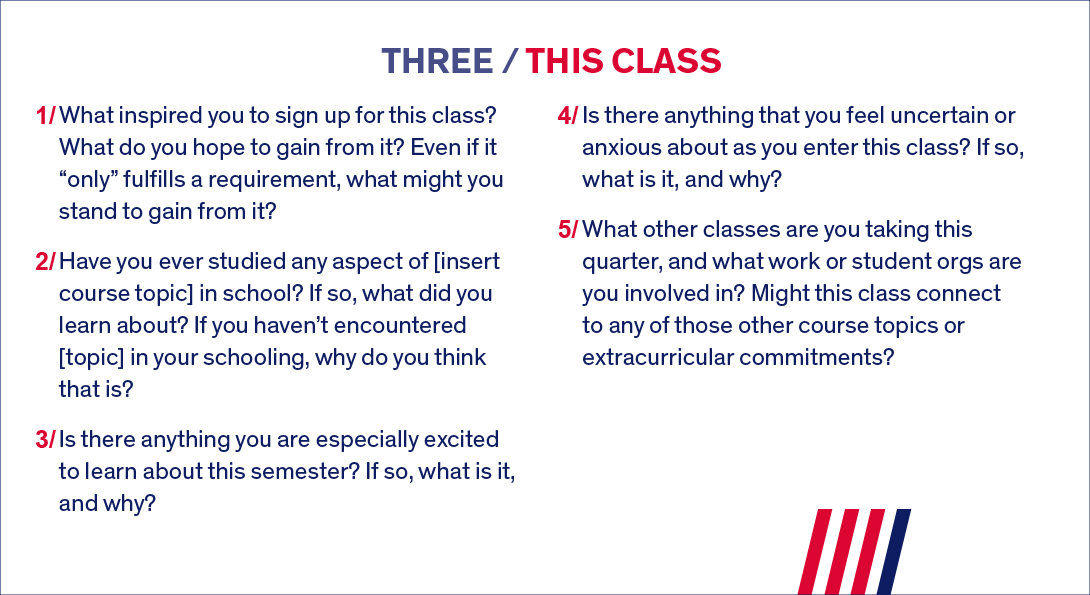 the third exercise refers to the class this activity is a part of