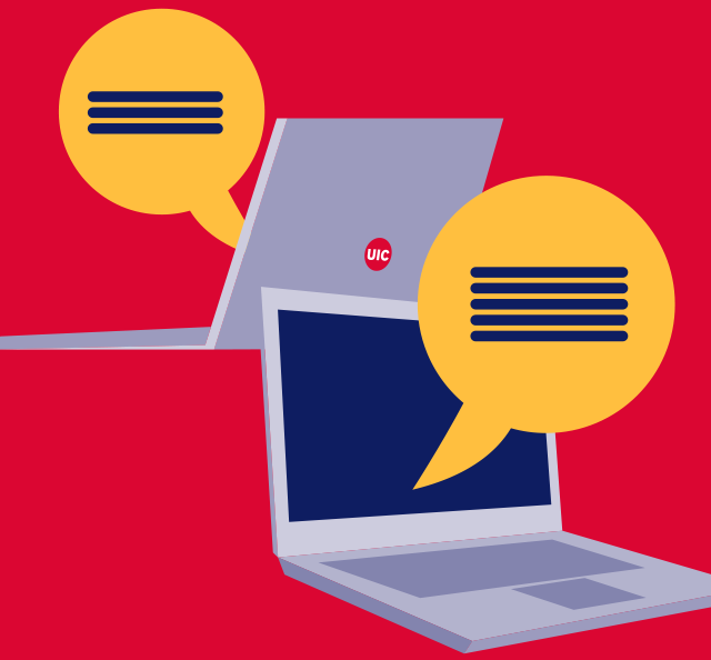 people communicate via laptop computers