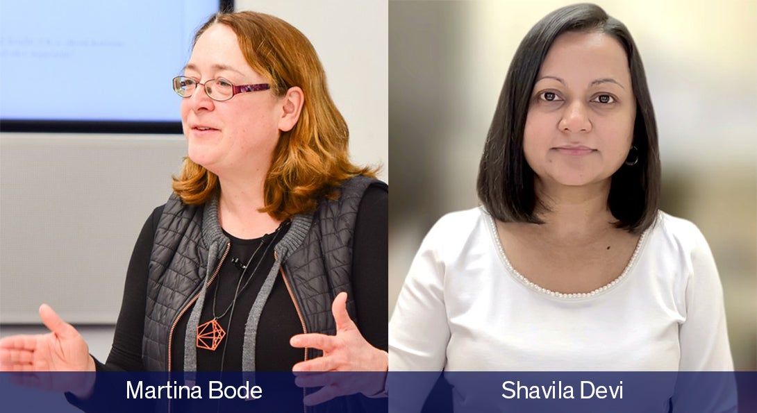 Martina Bode and Shavila Devi