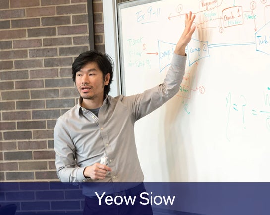 Yeow Siow lecturing in the classroom.